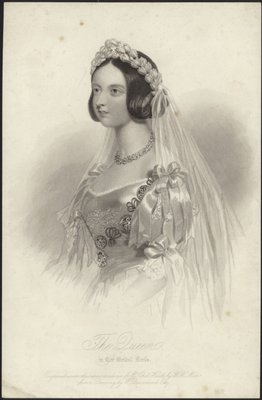 Queen Victoria in her bridal dress by William Drummond